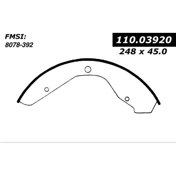 Centric Parts Centric Brake Shoes, 111.03920 111.03920